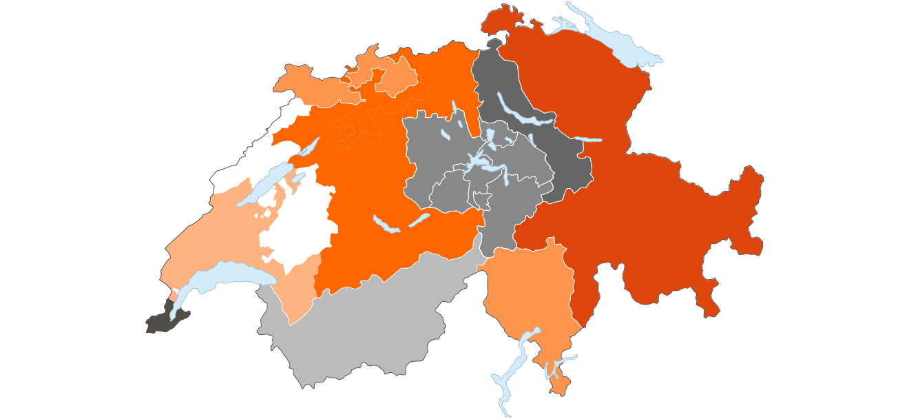 Schweizer Karte für Auswahl Genossenschaft