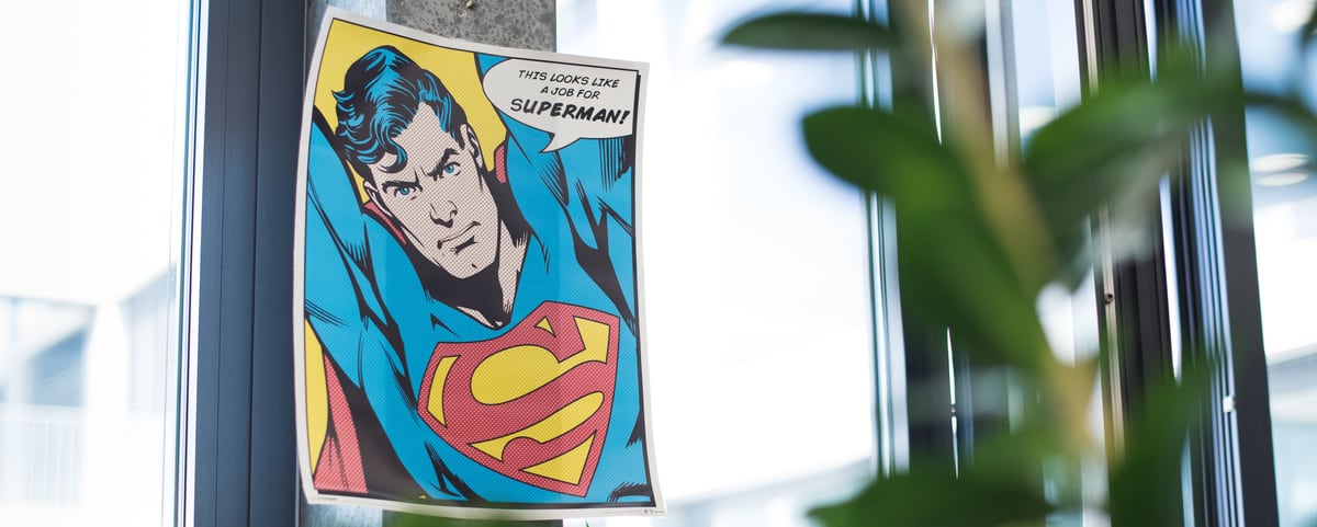 Superman-Poster in Büro