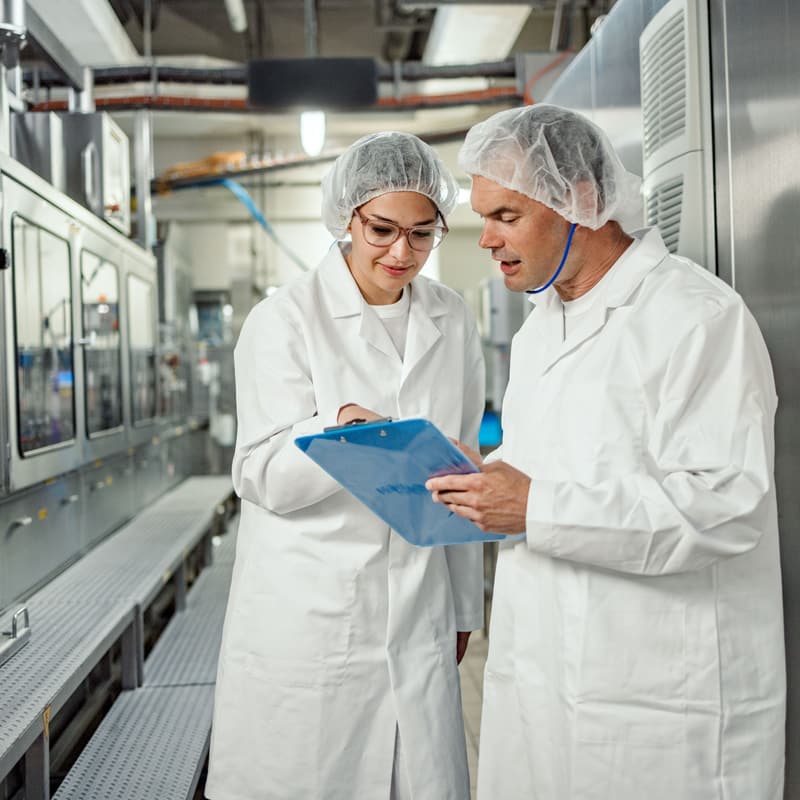 Zwei Mitarbeitende in der Produktion